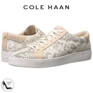 Cole Haan GrandPro Paloma Snake Tennis Sneakers Lace Up Low-Top Animal Print